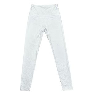 Beyond Yoga White Iridescent Leopard Print Leggings Size XS High Rise